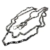 Цепочка декоративная с карабином для сумки Темный никель