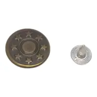 Джинсовая пуговица 17 мм Антик Звезды (2)