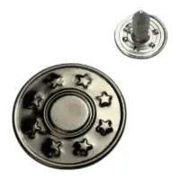Джинсовая пуговица 17 мм Темный никель Звезды (2)