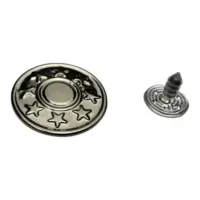 Джинсовая пуговица 17 мм Никель Звезды (2)