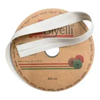 Бейка с двойным загибом хлопок с полиэстером Серо-бежевая