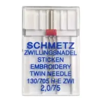 Иглы для швейных машин - двойные Schmetz Twin Embroidery 75/2.0
