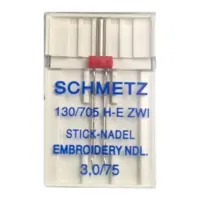 Иглы для швейных машин - двойные Schmetz Twin Embroidery 75/3.0