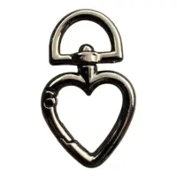 Карабин для сумки 13 мм Сердце (Темный никель)