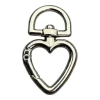 Карабин для сумки 13 мм Сердце (Никель)